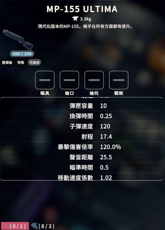 《逃离鸭科夫》MP-155 ULTIMA武器展示图