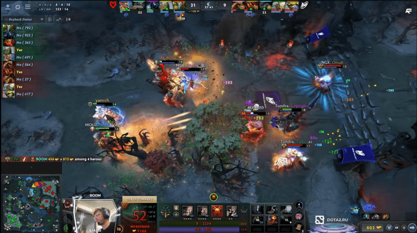 MOUZ vs Nigma第一局27分钟高地团战画面