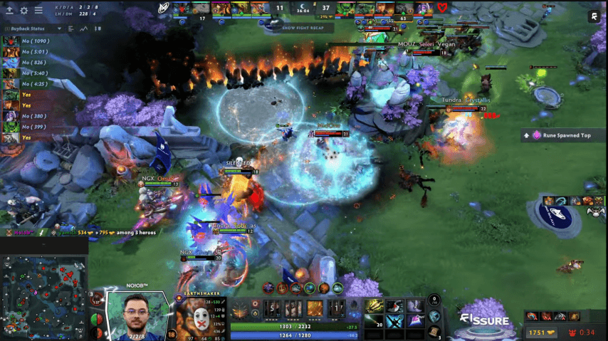 MOUZ vs Nigma第二局36分钟终结比赛画面