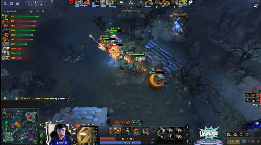 MOUZ vs Nigma第一局12分钟团战画面