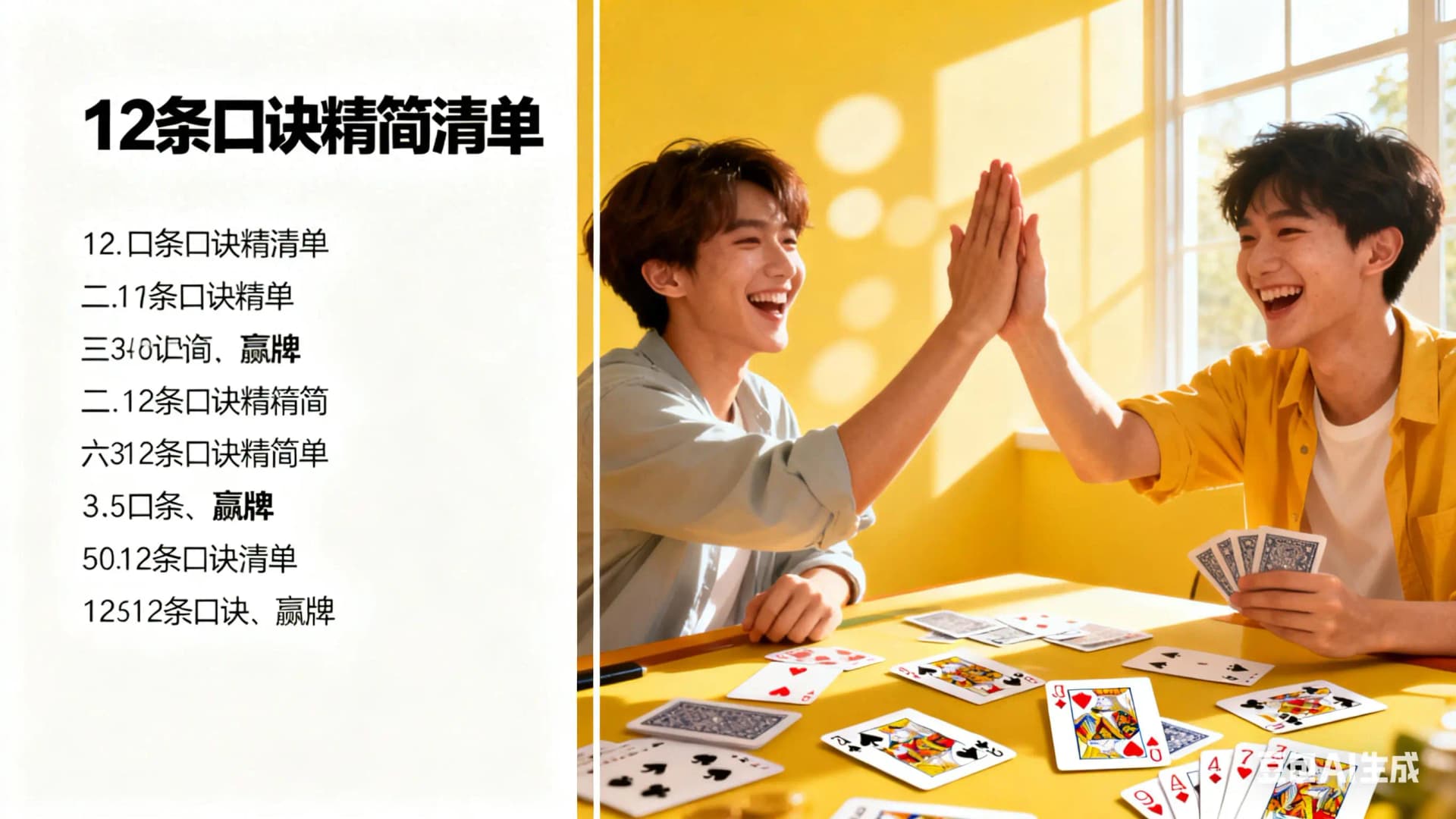 左手持牌从大到小排列,大小鬼在顶端、百搭在边缘的实拍图,标注同花排列区域