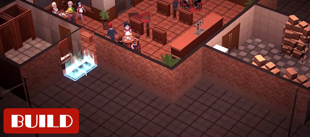 《吸血鬼酒吧大亨》游戏画面:黑暗风格的吸血鬼酒吧内部