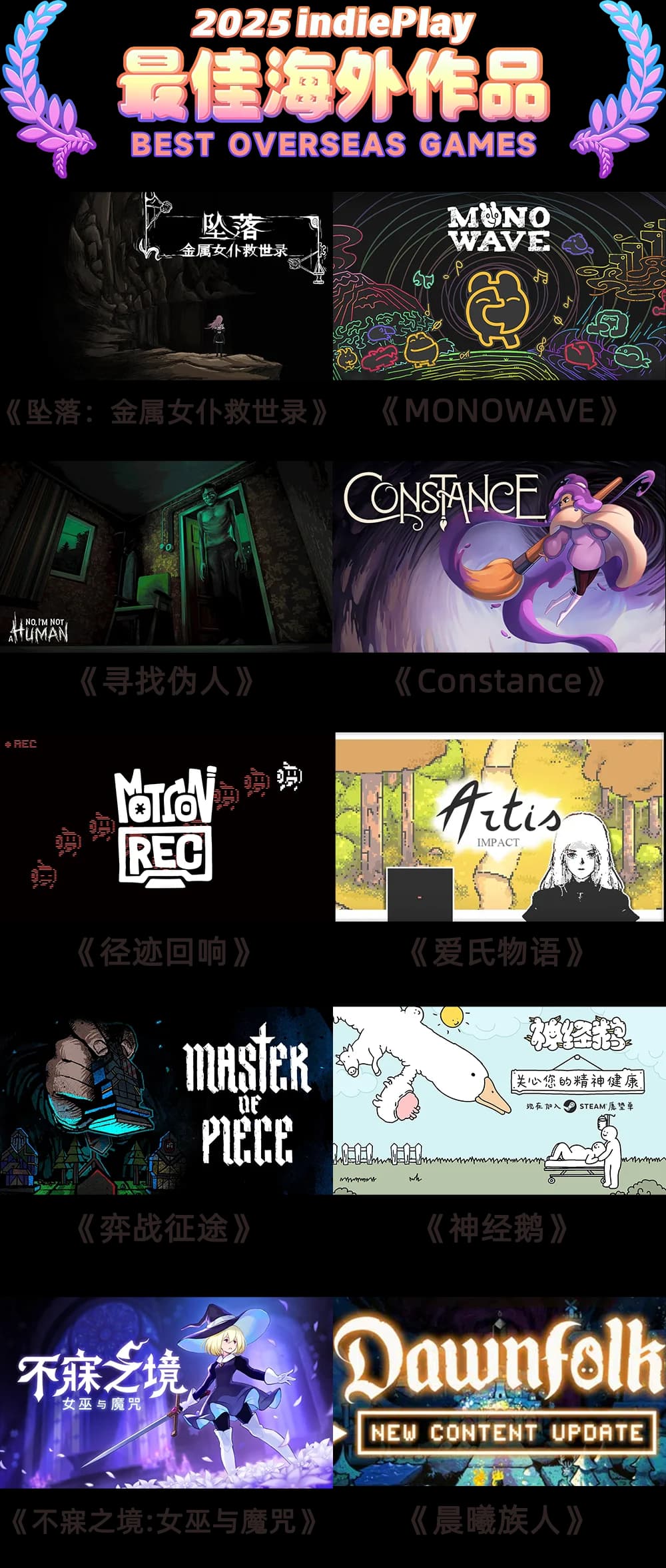 2025 indiePlay最佳海外作品入围展示图