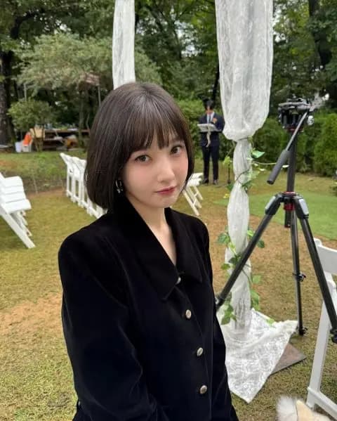 Red Velvet Joy婚礼短发变身元气少女红润妆容 IG美照