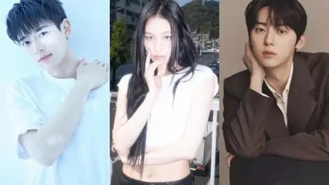 2025 MBC歌谣大祭典三位主持人珉豪、Annie、黄旼炫的合照,图源SM娱乐、FB@ALLDAY PROJECT、Pledis娱乐