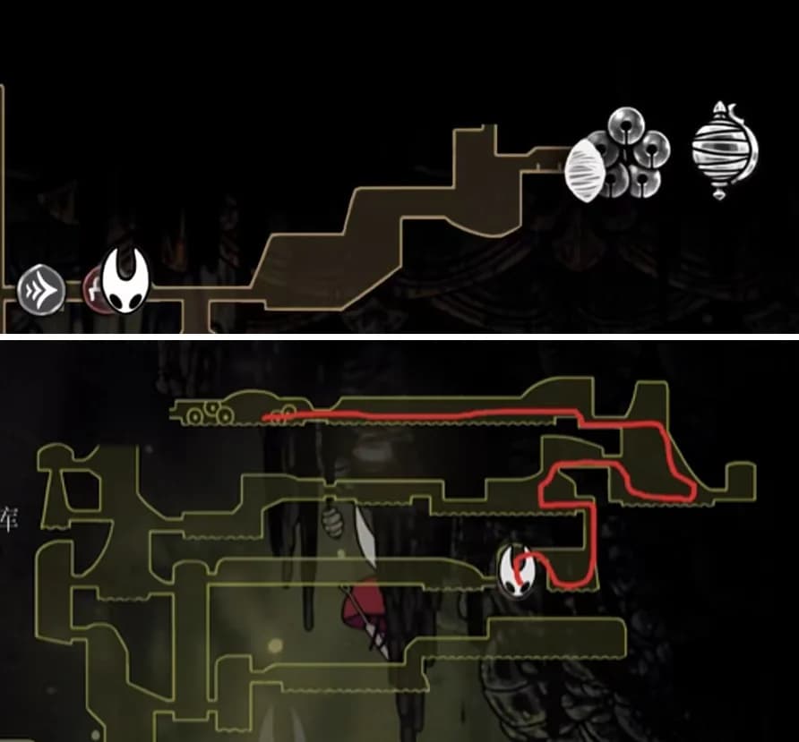玩家面对《空洞骑士:丝之歌》中高难度跑酷与Boss战组合时的无力感场景