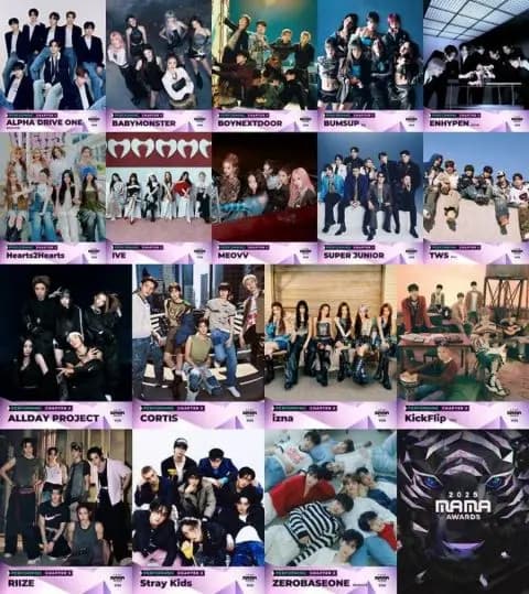 2025 MAMA AWARDS出演名單海報,圖源CJ ENM