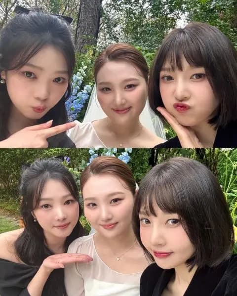 Red Velvet Joy婚礼合照三姐妹颜值爆表家庭基因优秀 IG