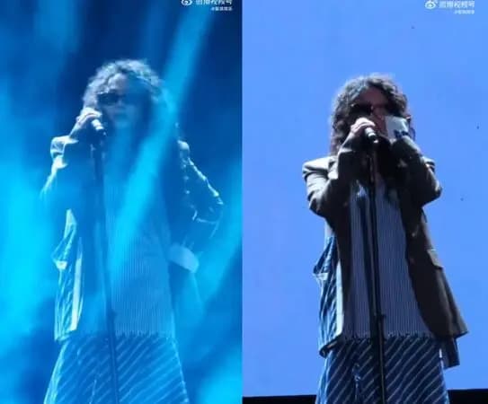 陈粒在峨眉山热浪飞行音乐节遭遇耳返爆音事故现场图