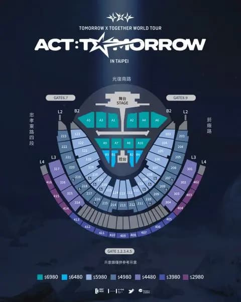 TOMORROW X TOGETHER台北巡演門票資訊圖