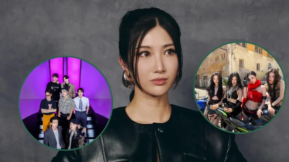 《Kpop猎魔女团》封面相关图片,来源为IG@ejae_k、FB@aespa、BIGHIT MUSIC