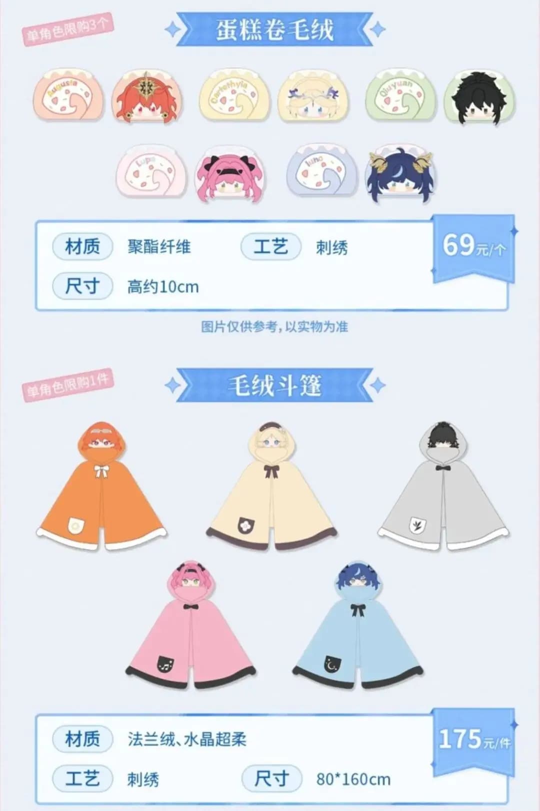 Detailed view of character acrylic stands and keychains