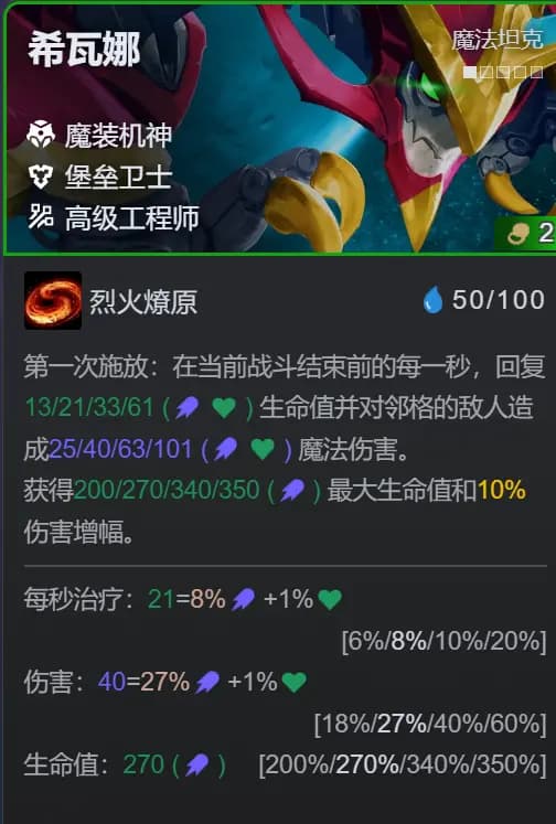 希瓦娜2星与3星技能生命值与法力值改动对比图