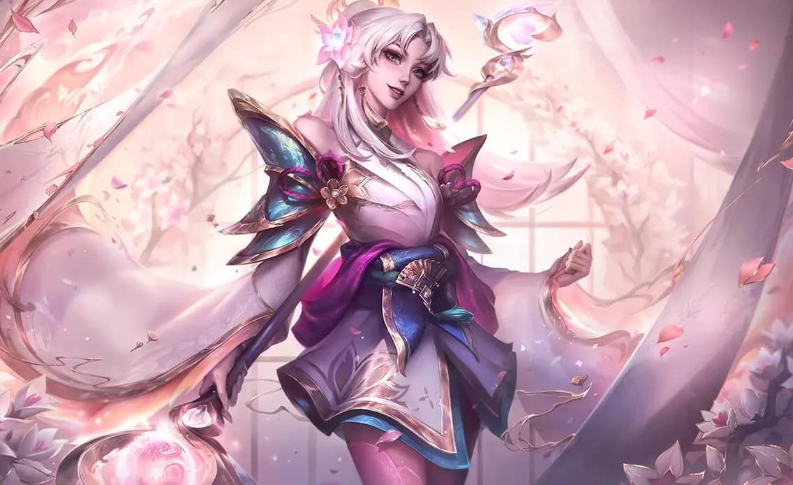 莫甘娜与芸阿娜雕像同框的画面,对应忠虔神女与被放逐主神的设定