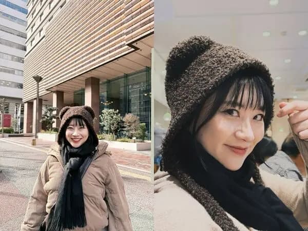 焦凡凡身穿厚外套挺孕肚現身日本福岡旅遊