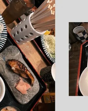 焦凡凡開心展示炸蝦塔塔雞餐點