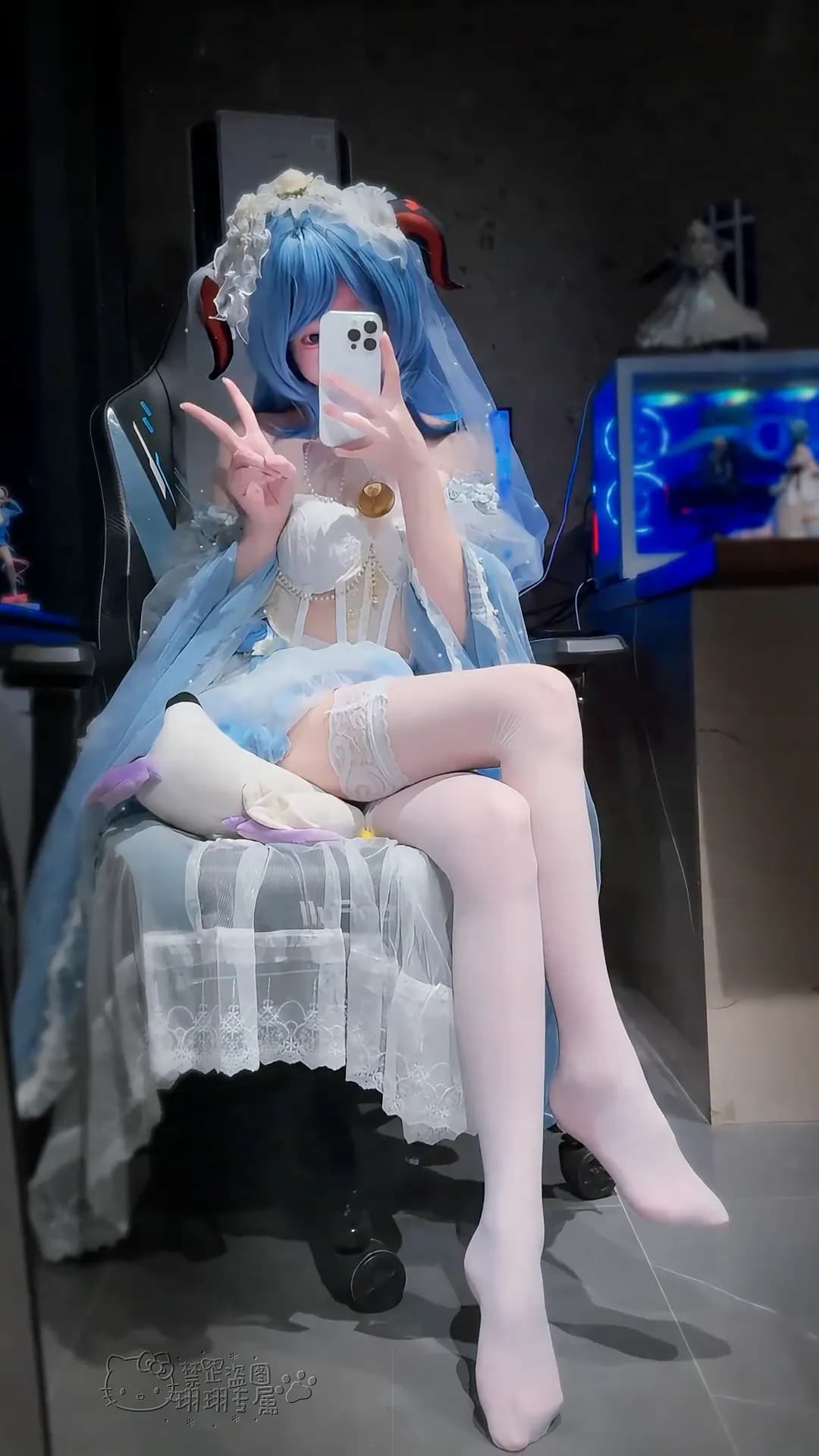 珝珝甘雨花嫁cos 细节精致还原