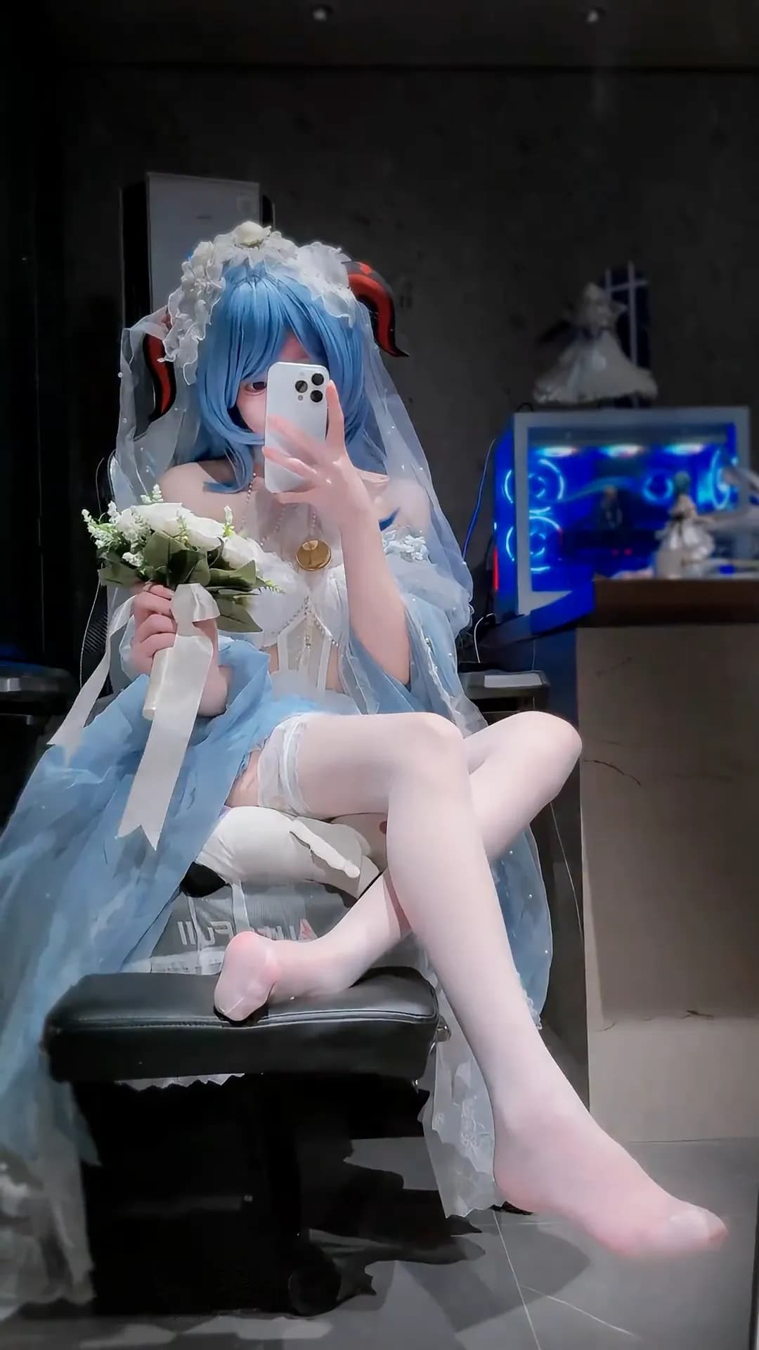 原神甘雨花嫁cos 珝珝优雅姿态